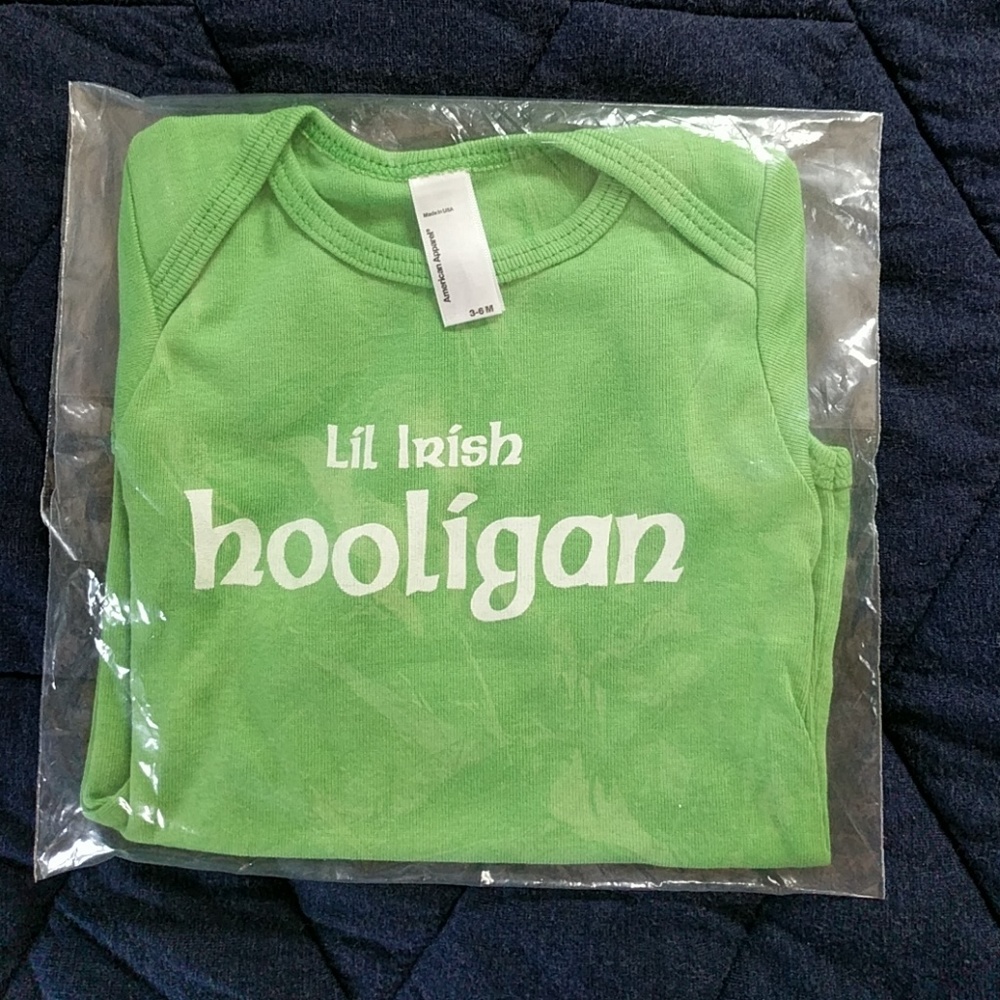 Lil Irish Hooligan onsie - size 3-6mths